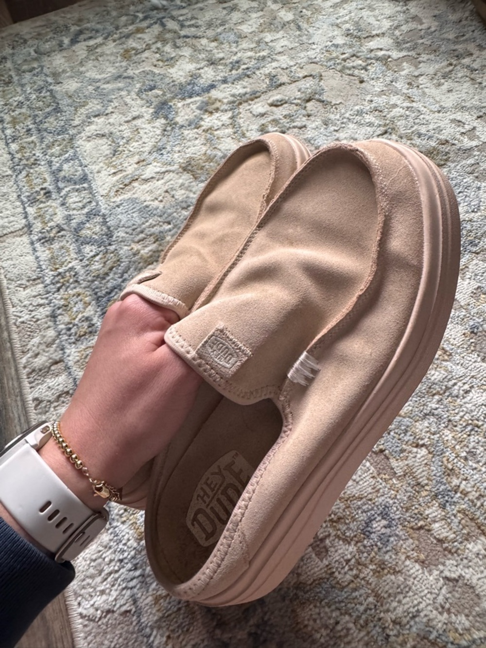 Hey Dude Slides in Sand/Tan